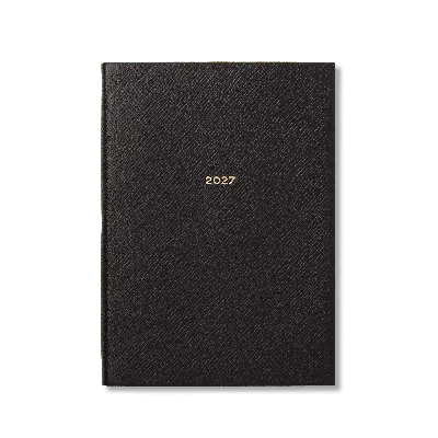 Smythson 2027 Soho Daily Diary In Panama In Black