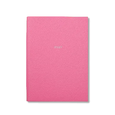 Smythson 2027 Soho Daily Diary In Panama In Flamingo