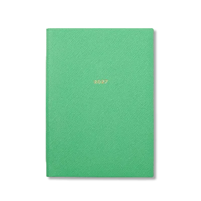 Smythson 2027 Soho Daily Diary In Panama In Shamrock