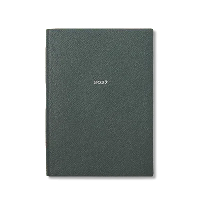 Smythson 2027 Soho Daily Diary In Panama In Slate Green