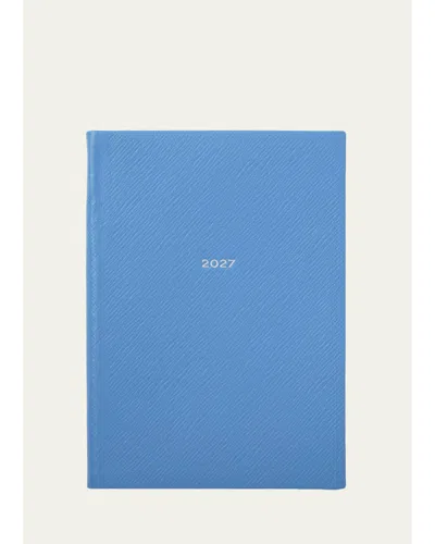 Smythson 2027 Soho Weekly Agenda In Panama Leather In Blue