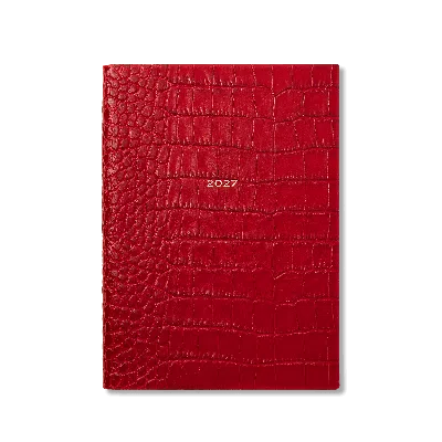 Smythson 2027 Soho Weekly Diary In Mara In Red