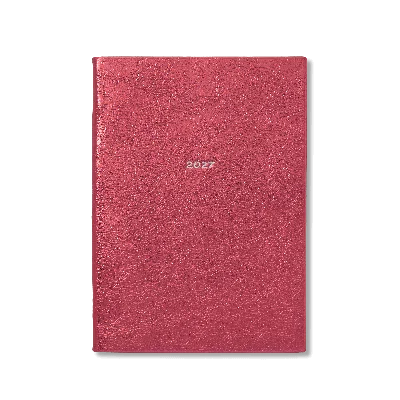Smythson 2027 Soho Weekly Diary In Metallic Leather In Rose