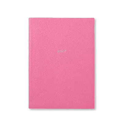 Smythson 2027 Soho Weekly Diary In Panama In Flamingo