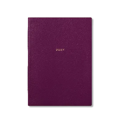 Smythson 2027 Soho Weekly Diary In Panama In Purple
