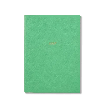 Smythson 2027 Soho Weekly Vertical Diary In Panama In Shamrock
