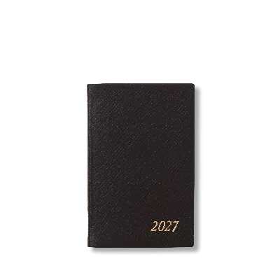Smythson 2027 Wafer Weekly Diary In Panama In Black