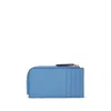 Smythson 4 Card Slot Coin Purse In Panama In Nile Blue