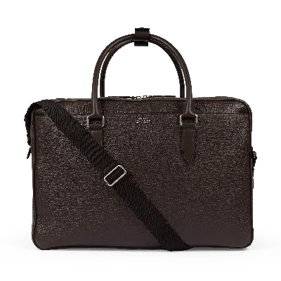 Smythson 48 Hour Travel Bag In Ludlow In Dark Brown