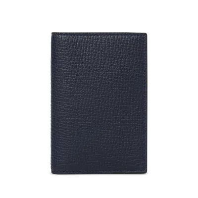 Smythson 6 Card Slot Folded Card Holder In Ludlow In Navy