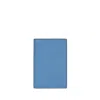 Smythson 6 Card Slot Folded Card Holder In Panama In Nile Blue
