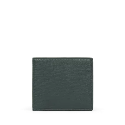 Smythson 6 Card Slot Wallet In Ludlow In Slate Green