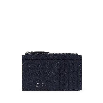 Smythson 8 Card Slot Coin Purse In Ludlow In Navy