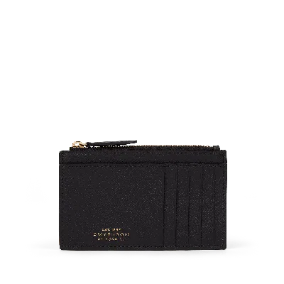 Smythson 8 Card Slot Coin Purse In Panama In Black