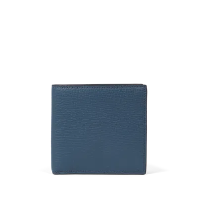 Smythson 8 Card Slot Wallet In Ludlow In Admiral Blue