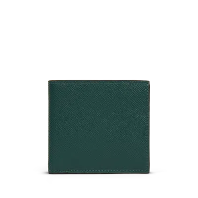 Smythson 8 Card Slot Wallet In Panama In Forest