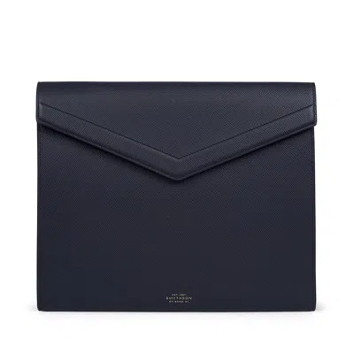 Smythson A4 Envelope Writing Folder In Panama In Navy