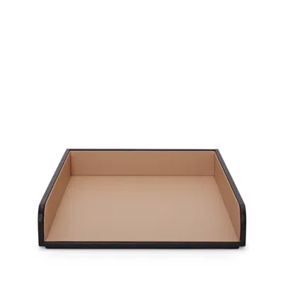 Smythson A4 Paper Tray In Panama In Black