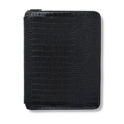 Smythson A4 Writing Folder With Zip In Mara In Navy