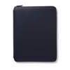 Smythson A4 Writing Folder With Zip In Panama In Navy