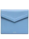 Smythson Leather Panama A5 Writing Folder In Blue