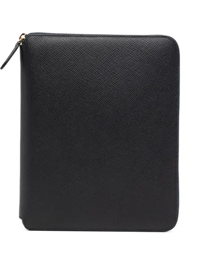 Smythson A5 Writing Folder In Blue
