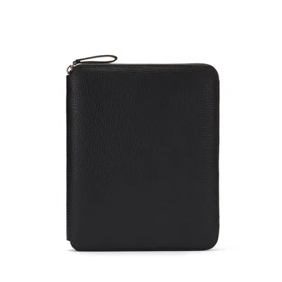 Smythson A5 Writing Folder With Zip In Ludlow In Black