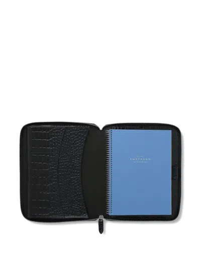 Smythson A5 Zip Book Folder In Black