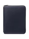 Smythson A5 Zip-up Writing Folder In Blue