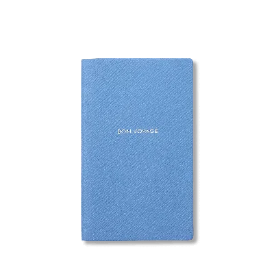 Smythson Bon Voyage Panama Notebook In Nile Blue