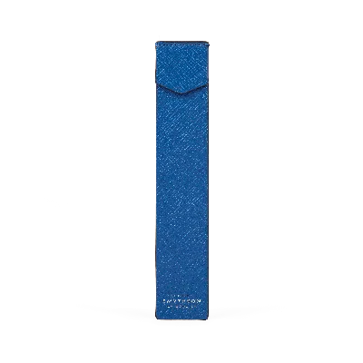 Smythson Bookmark In Panama In Cerulean
