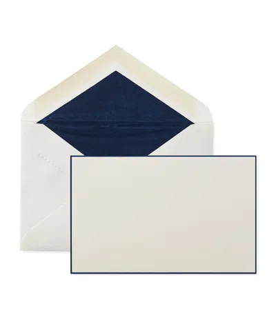 Smythson Bordered Correspondence Cards In Blue