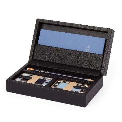 Smythson Bridge Set In Panama In Black
