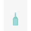 Smythson Bright Aqua Panama Crossgrain Leather Luggage Tag In Bright Aqua