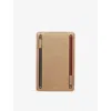 Smythson Bronze Panama Multi-zip Leather Currency Case In Brown