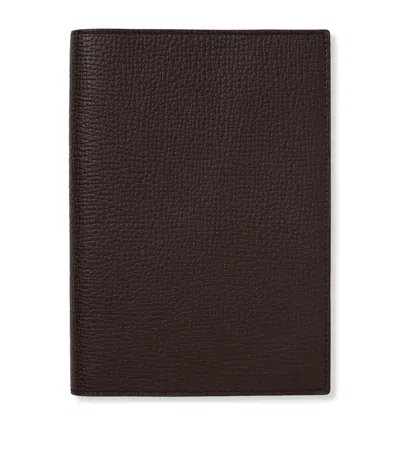 Smythson Calfskin Ludlow Evergreen Refillable Notebook In Brown