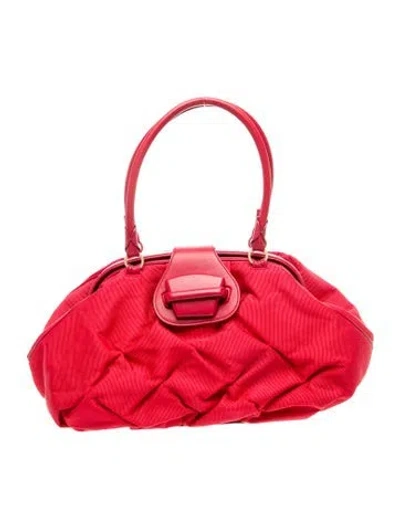 Pre-owned Smythson Canvas Shoulder Bag In Red