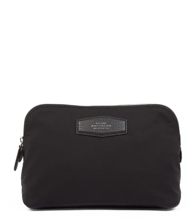 Smythson Canvas Wash Bag In Black