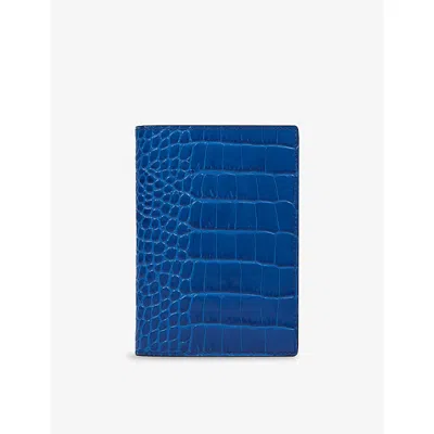 Smythson Cerulean Panama Leather Passport Cover