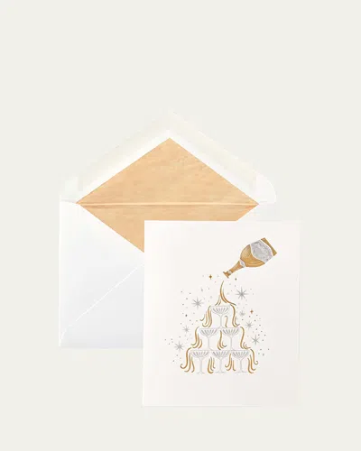 Smythson Champagne Tower Cards, Box Of 6 In Neutral