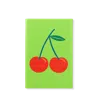 Smythson Chelsea Charm Cherry Notebook In Panama In Apple Green