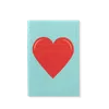 Smythson Chelsea Charm Heart Notebook In Panama In Bright Aqua