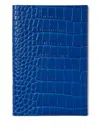 Smythson Chelsea Crocodile-embossed Notebook (16.7cm X 11.2cm) In Blue