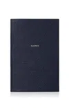 Smythson Chelsea Leather Notebook In Blue