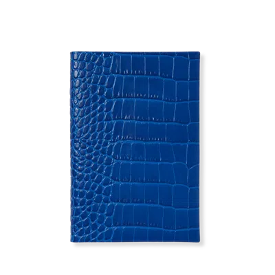 Smythson Mara Leather Chelsea Notebook In Blue
