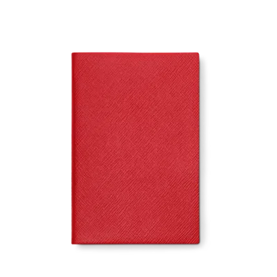 Smythson Chelsea Notebook In Panama In Scarlet Red
