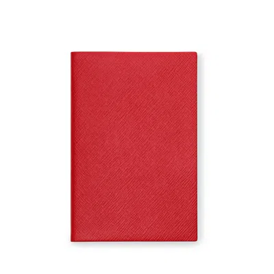 Smythson Chelsea Notebook In Panama In Scarlet Red