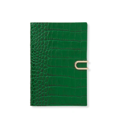 Smythson Chelsea Notebook With Slide In Mara In Clover