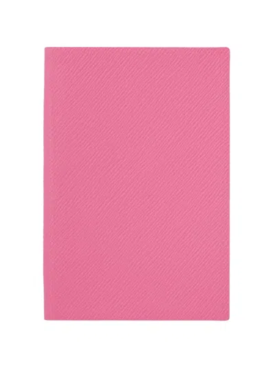 Smythson Chelsea Panama Notebook In Pink