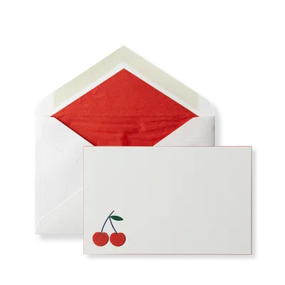 Smythson Cherry Motif Correspondence Cards In Gold